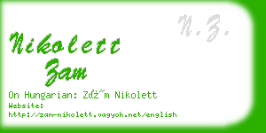 nikolett zam business card